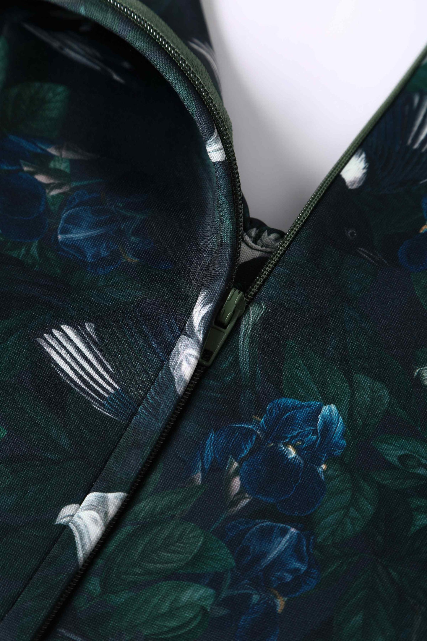 Lily Dark Green Off Shoulder Dress In Magpie Print