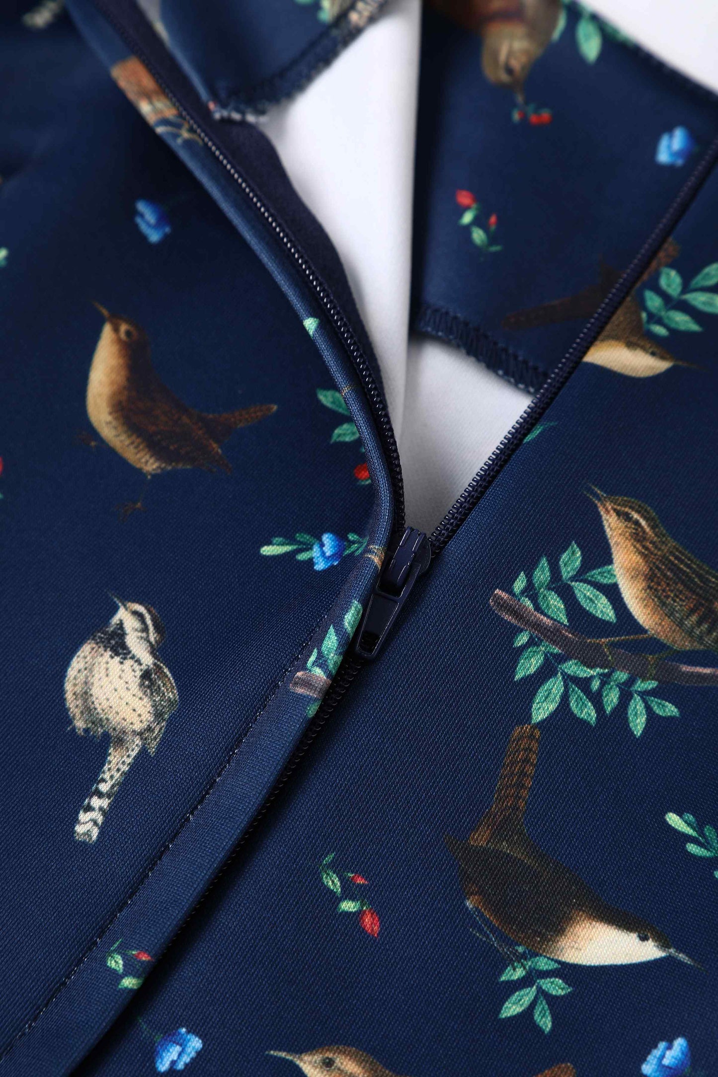 Amanda Blue Bird Print Swing Dress