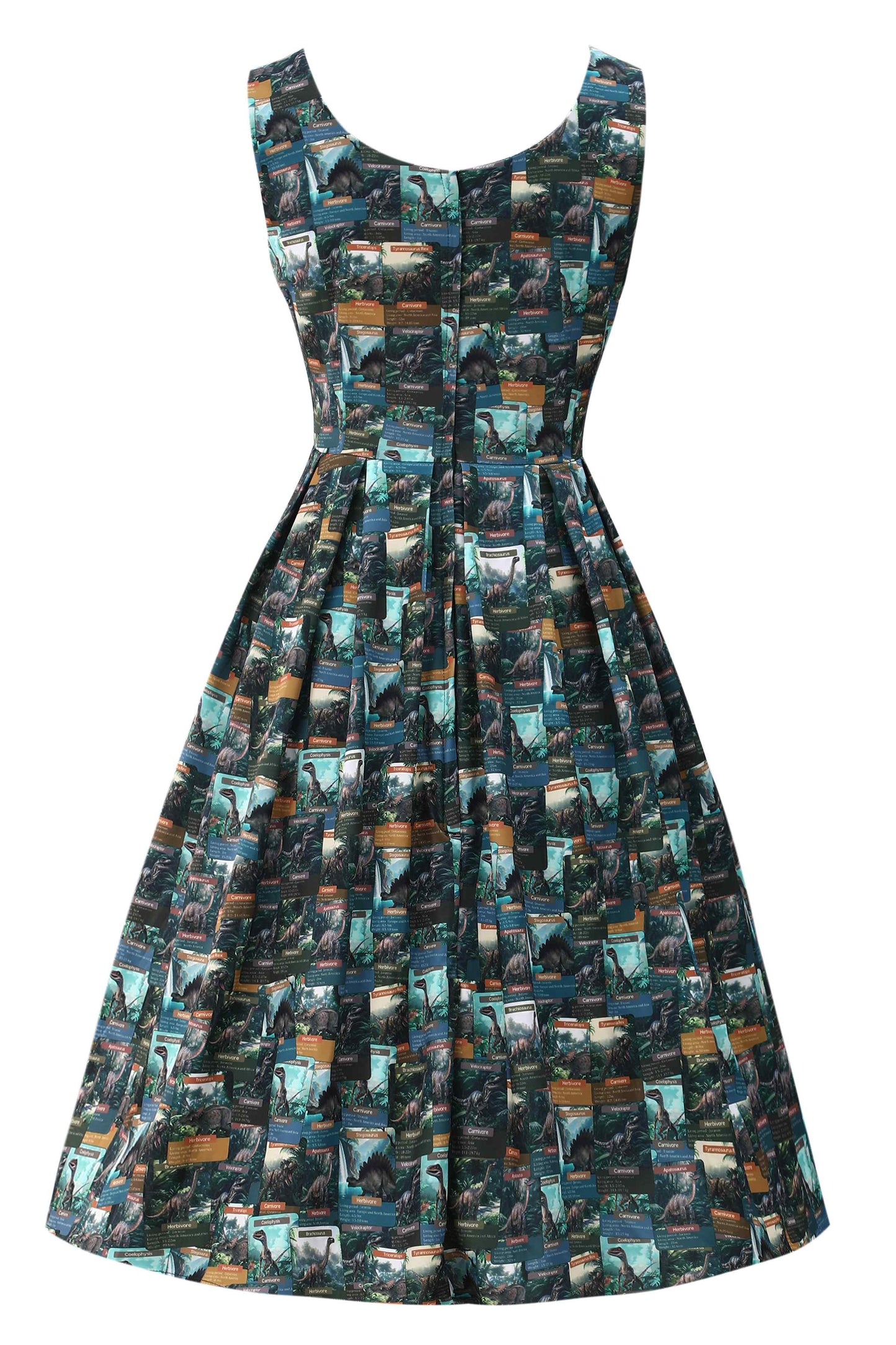 Amanda Green Dinosaur Flash Card Swing Dress