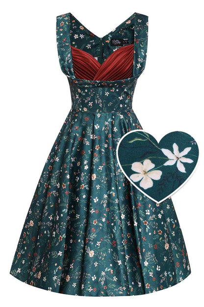 Grace Green Ditsy Floral Circle Dress