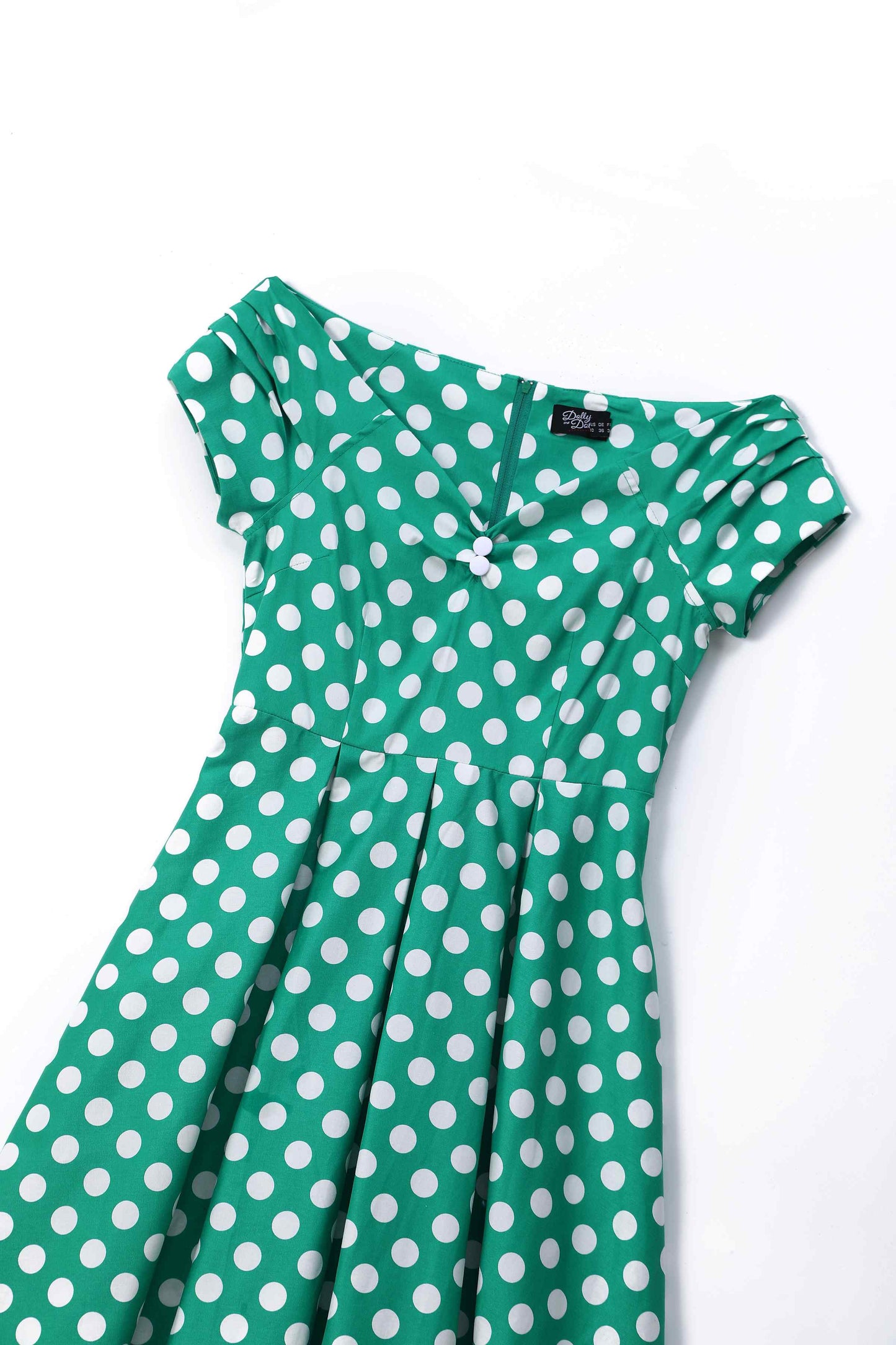 Lily Green Polka Dot Off Shoulder Dress