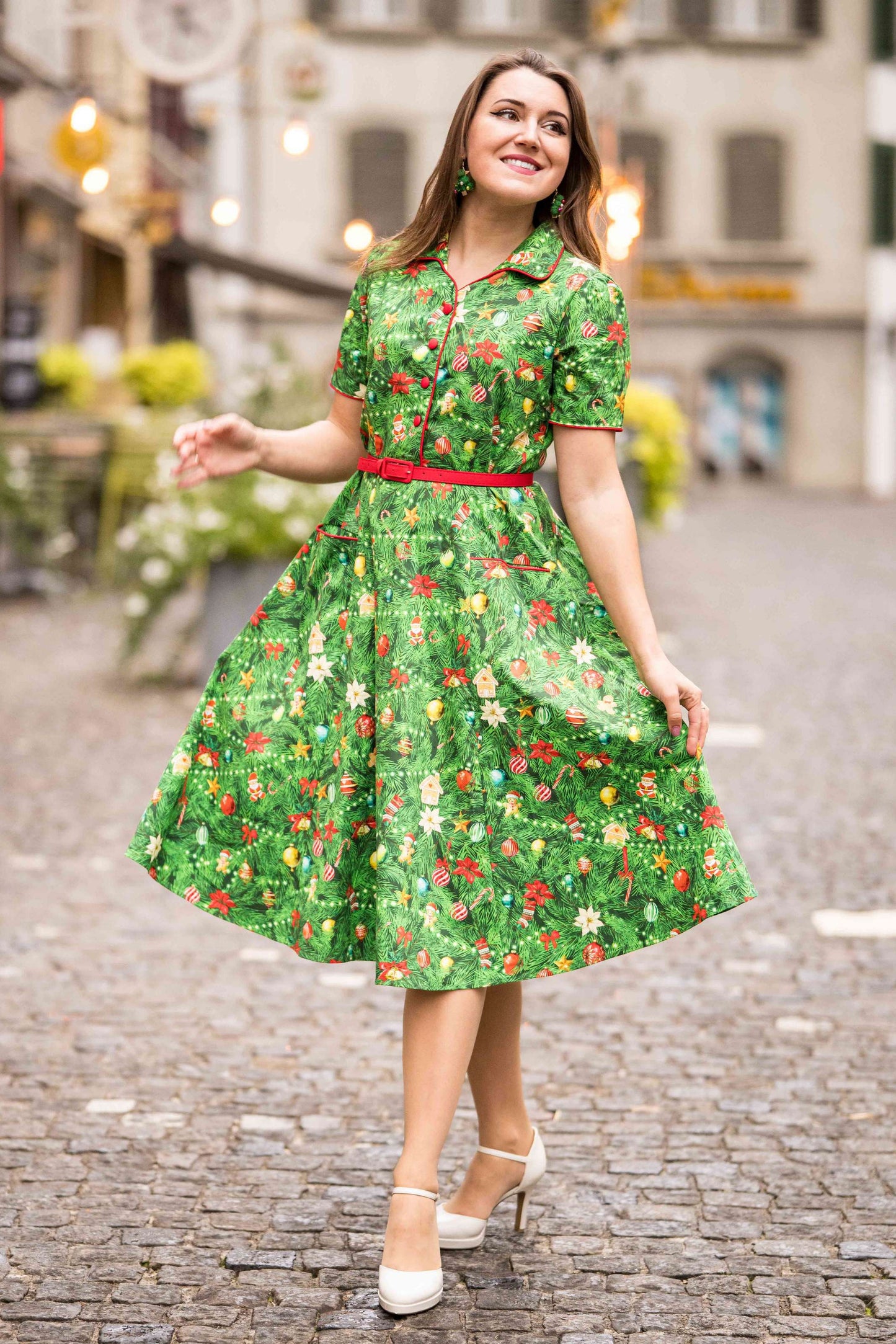 Mabel Christmas Tree Shirt Dress