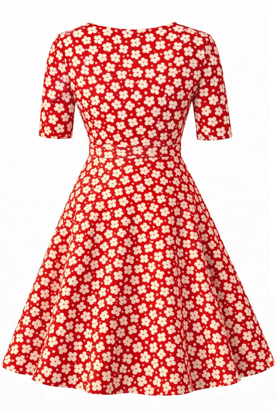 Matilda Ditsy Floral Wrap Dress in Orange