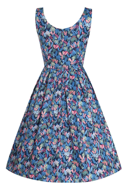 Amanda Multicoloured Dinosaur Flared Dress