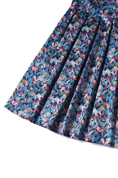 Amanda Multicoloured Dinosaur Flared Dress