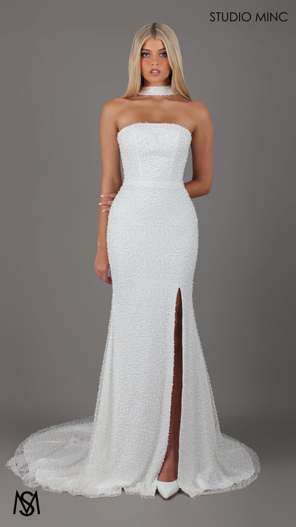 Luster - Wedding Dress | Strapless Pearl Fitted mermaid silhouette