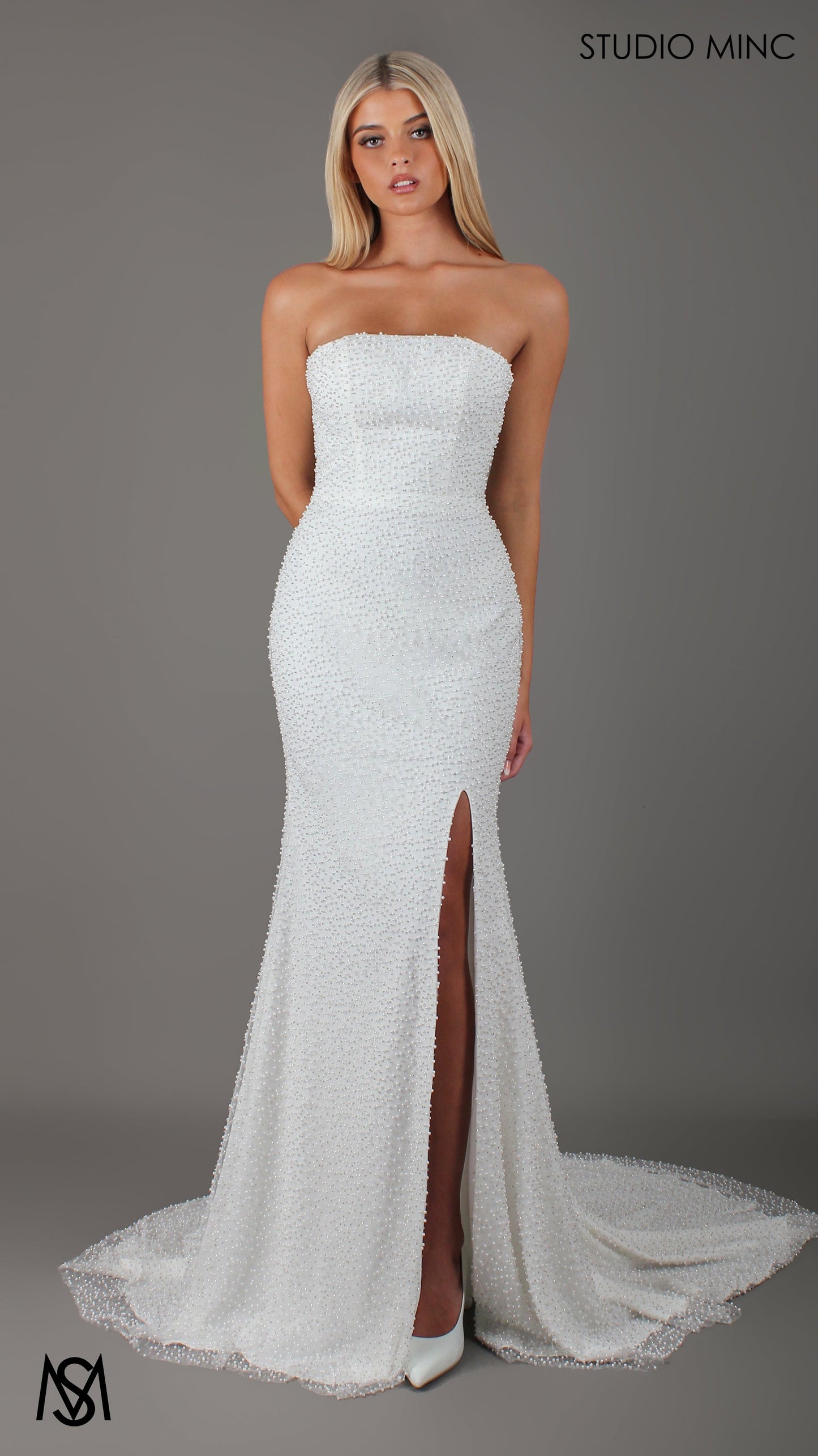 Luster - Wedding Dress | Strapless Pearl Fitted mermaid silhouette