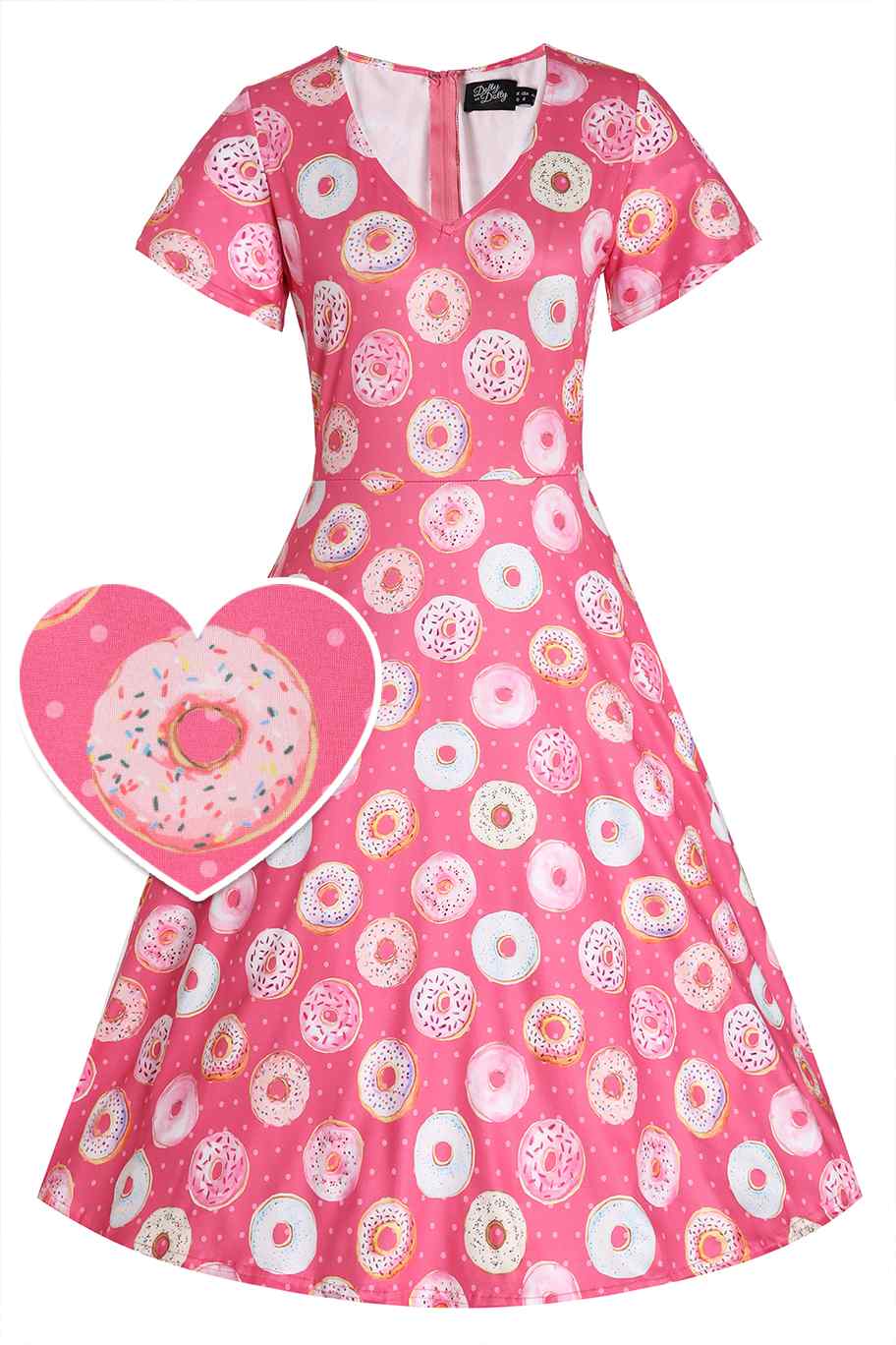 Palma Pink Donut Short Sleeved Dress