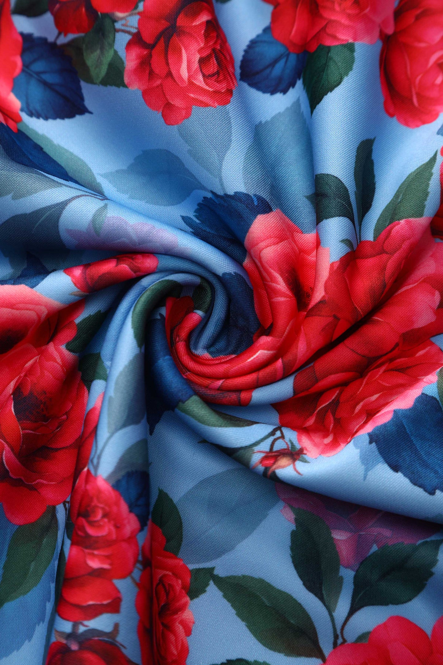 Lily Pink Peony Off Shoulder Dress In Blue