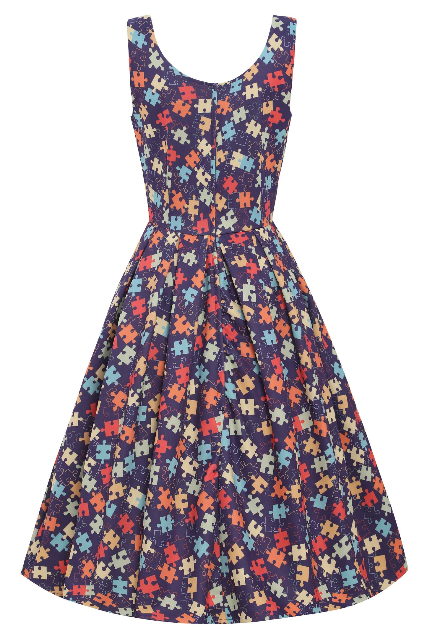 Amanda Puzzle Print Swing Dress