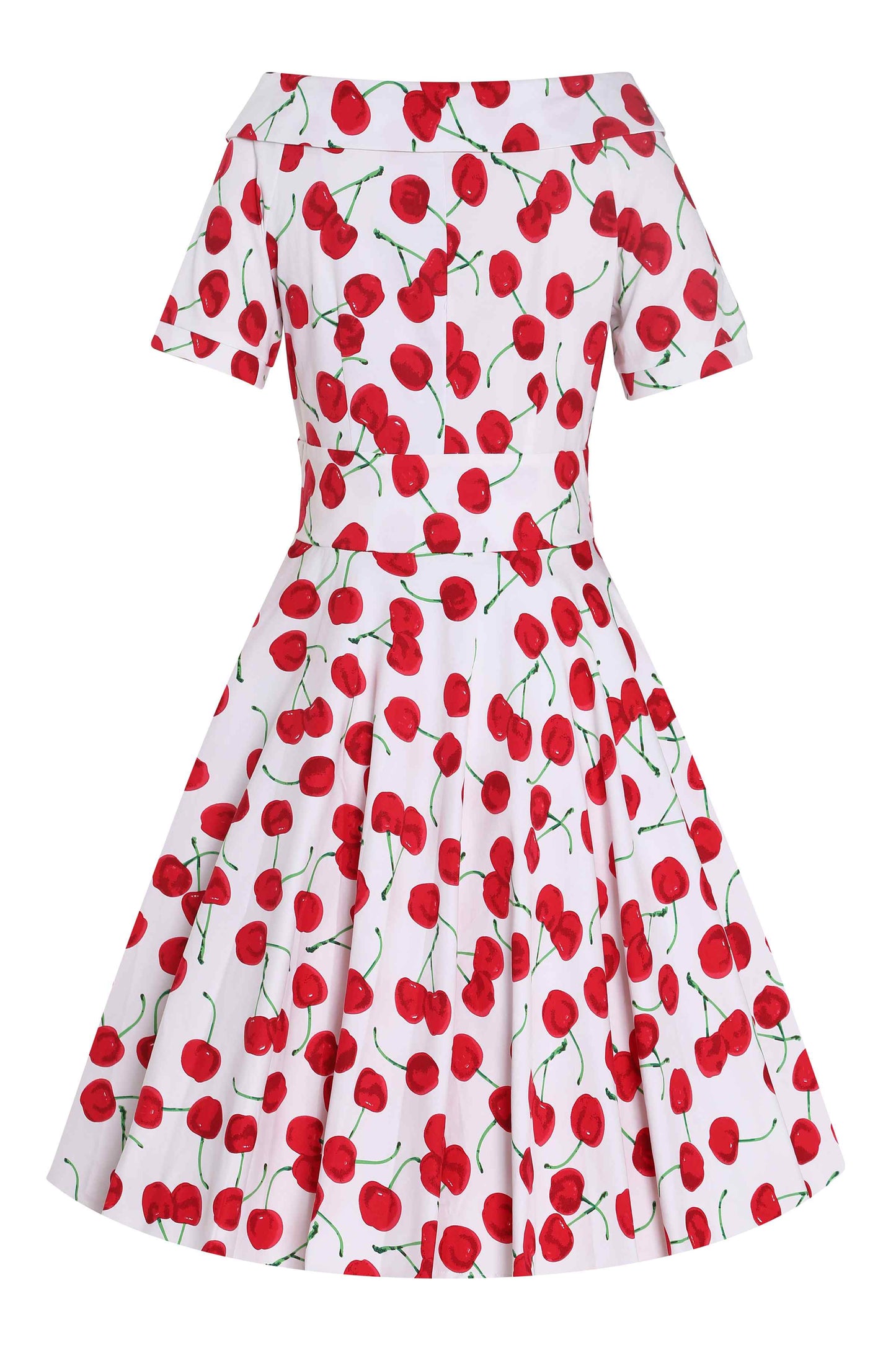 Darlene Red Cherry Dress In White