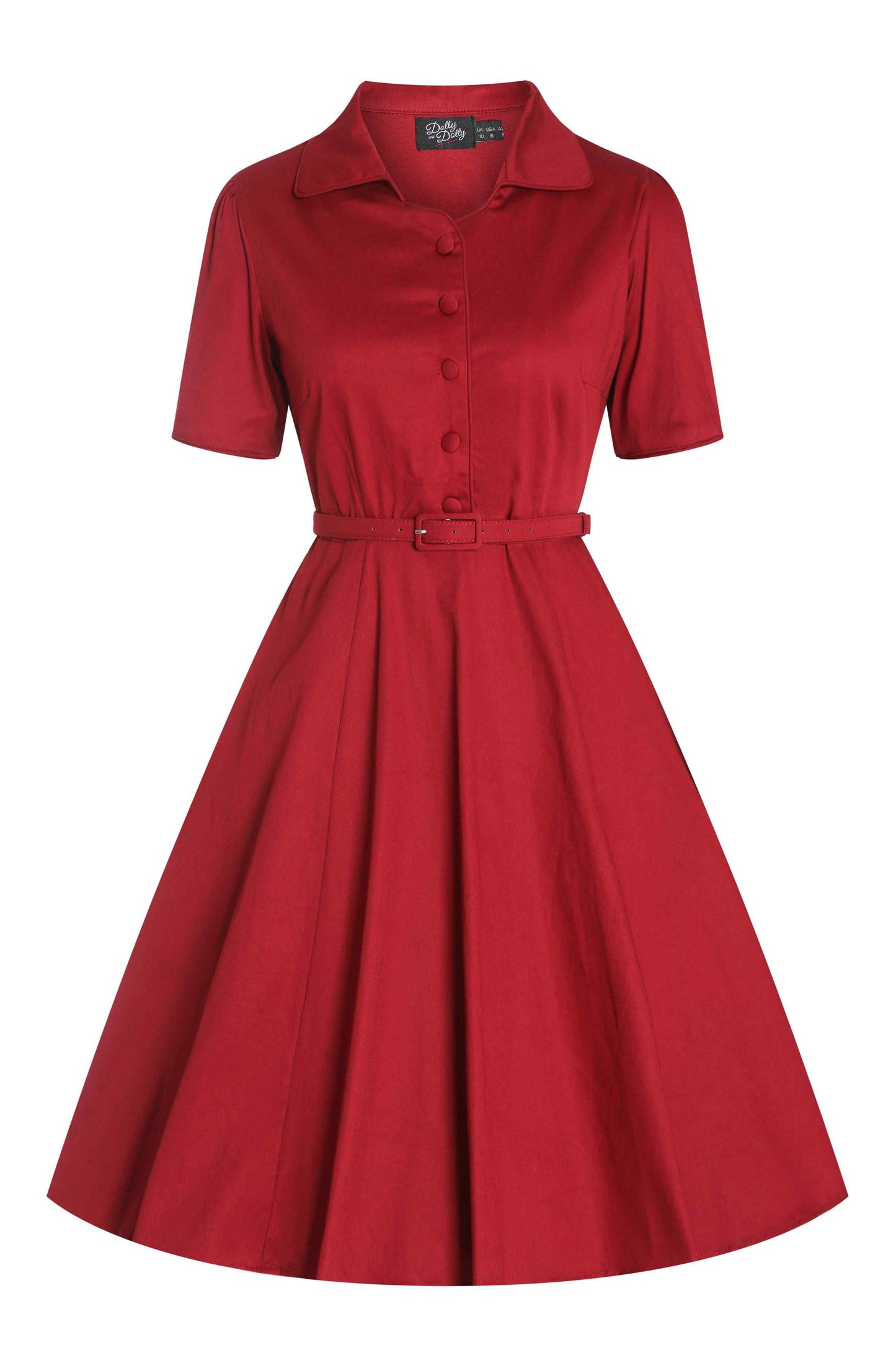 Penelope Retro Red Shirt Dress