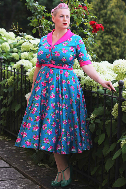 Mollie Rose Full Circle Shirt Dress In Blue