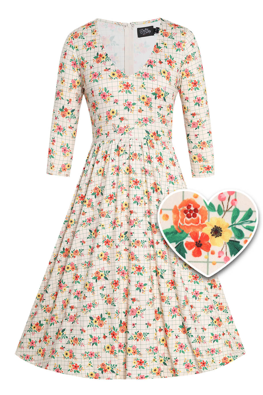 Billie Summer Flower Grid Dress