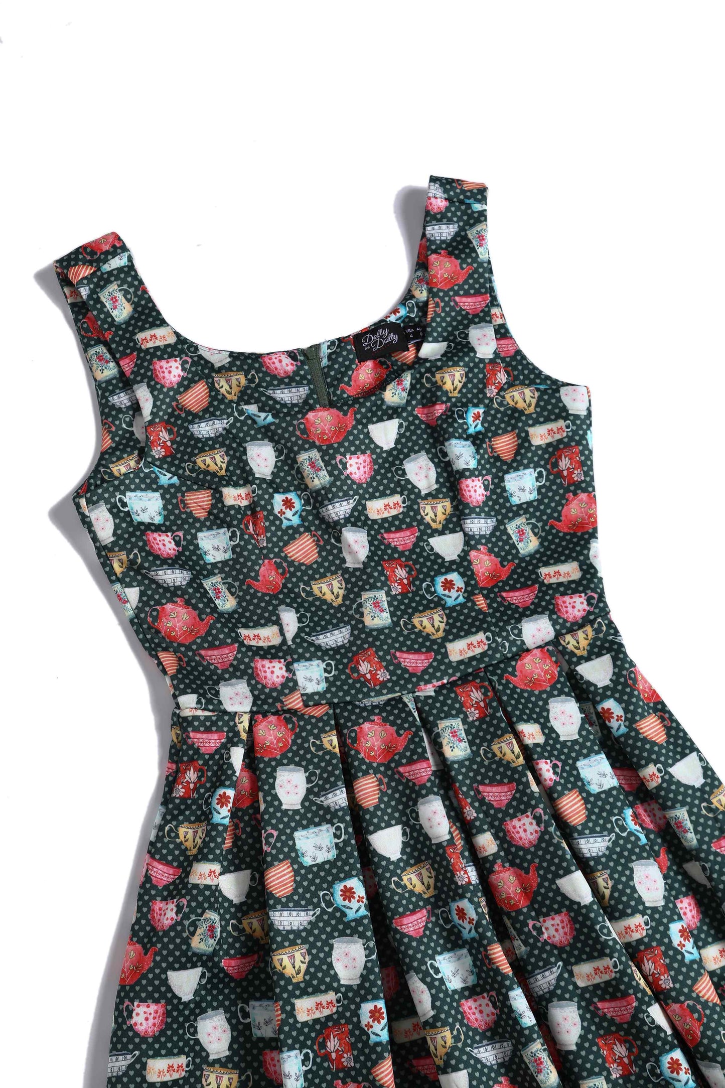 Amanda Green Teacup and Teapot Swing Dress