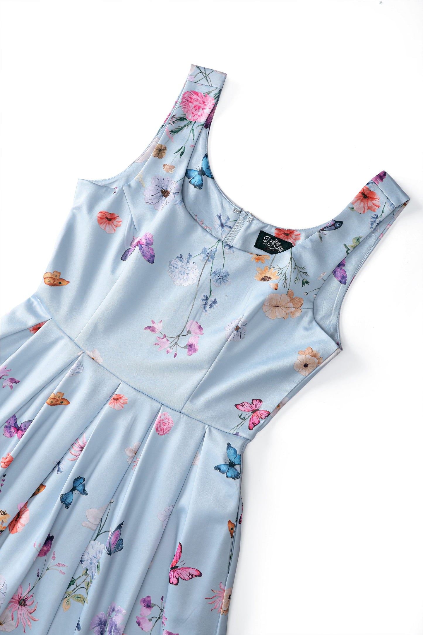 Amanda Butterfly Field Dress In Blue