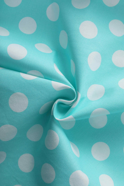 Mollie Turquoise Polka Dot Full Circle Shirt Dress