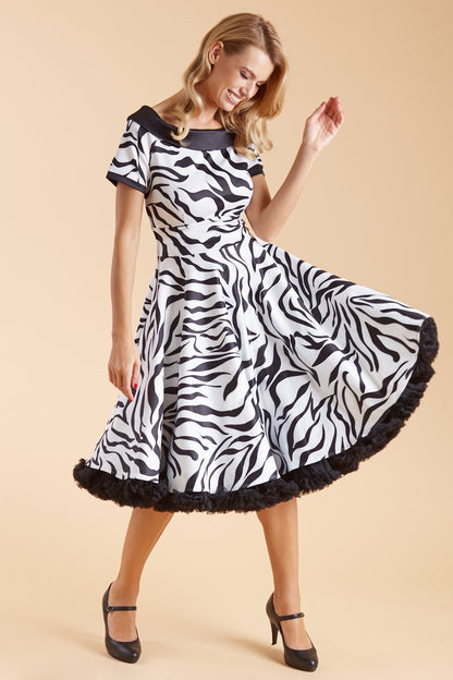 Darlene Zebra Flared Dress