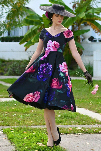 Lily Peony Garden Off Shoulder Dress