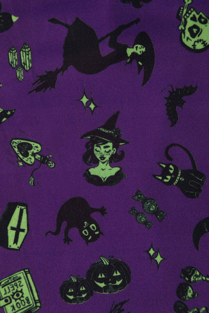 Billie Purple Wizard & Witch Long Sleeved Dress