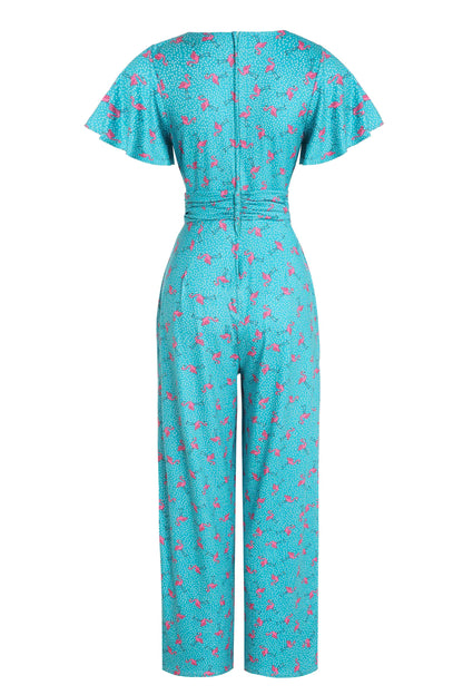 Esther Pink Flamingo & Pebble Turquoise Jumpsuit